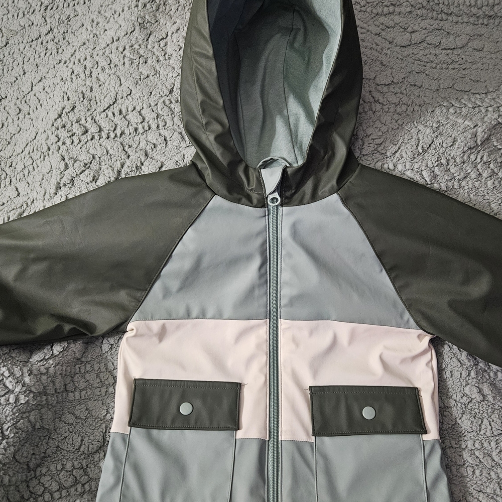 Wonder Nation Olive and Gray Hooded Jacket